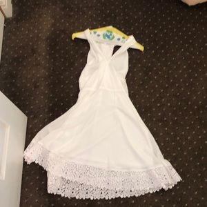 White express dress with bottom eyelet